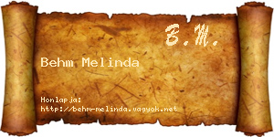 Behm Melinda névjegykártya